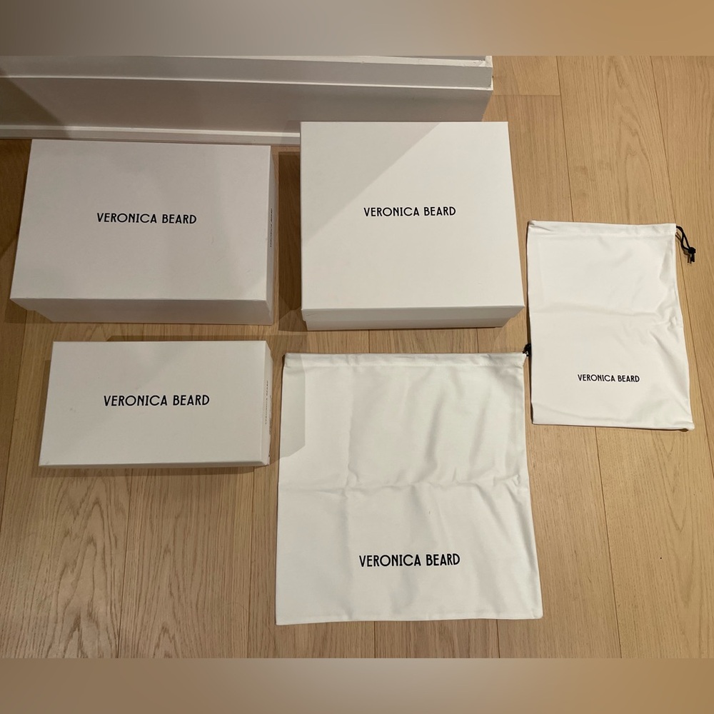 3 Veronica Beard shoe boxes and two dustbags